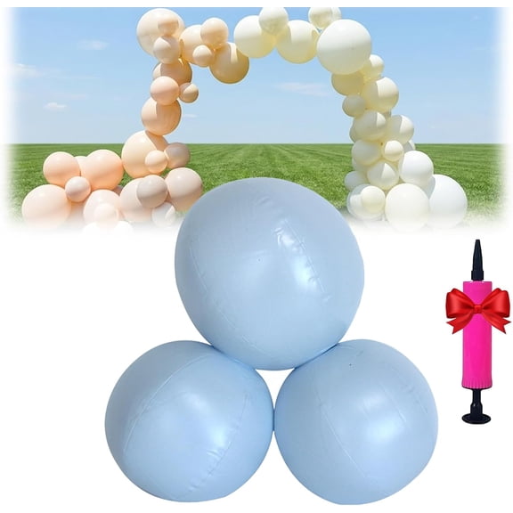 Reusable Balloon Garland - Reusable Balloon Garland Inflatable Cluster Arch Kit with Linked PVC Balloons & Elastic Bands, Easy Setup Party Decoration for Birthday Wedding Events (3pcs Light Blue)