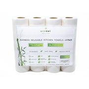 Reusable Bamboo Kitchen Paper Towels - Tree-Free, Eco-Friendly Rolls, 4-Pack