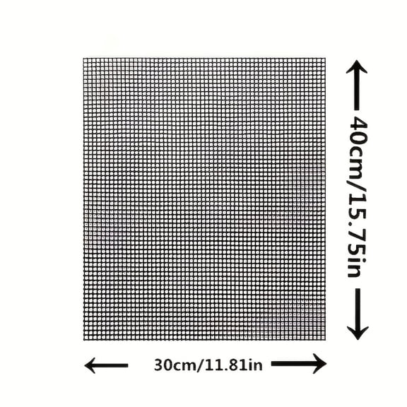 Reusable Bbq Grill Mesh Mat Non Stick Heat Resistant Baking Mat Cuttable Heavy Duty Grilling Grid Topper for Vegetables Meat Seafood Outdoor Barbecue Brown