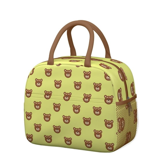 Reusable Bear Lnsulated Lunch Bag for Women & Men-Leakproof Water-Resistant Cooler Tote,Large Capacity(10.6x8.7x6.3in)for Work,Office,Travel,Picnic,Beach.