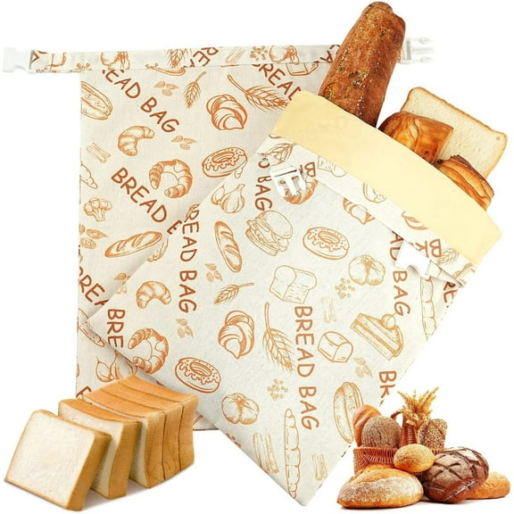 Reusable Beeswax Bread Bags for Fermenting/Homemade Bread, Natural Cotton Beeswax Bags for Freshness and Refrigeration, New Upgraded Food Storage Bags, Large Capacity, Easy to Carry 12*17 inch