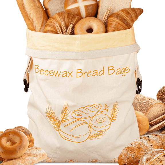 Reusable Beeswax Bread Bags for Sourdough, Bread Bags for Homemade Bread, 17"×13" Natural Beeswax-Lined Cotton Storage Bags Airtight Freshness Keeper for Freezer & Refrigerator, Bakery (1 Pack)