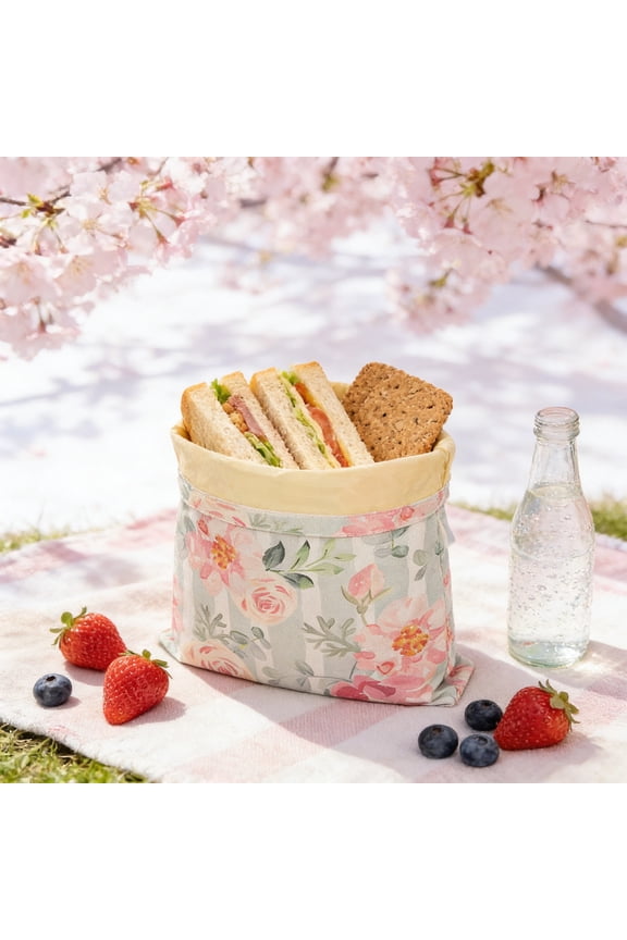 Reusable Beeswax Food Storage Bag with Zipper Sandwich Bag Beeswax Wrap Bag for Bread Snacks Produce Eco Friendly Sustainable Kitchen