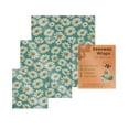 thumbnail image 1 of Reusable Beeswax Wrap - 3 Pack Eco-Friendly Beeswax Wraps For Food,Organic,Sustainable,Biodegradable,Zero Waste,Plastic-Free Food Storage,5S Lemon Patterns,Greenfield Chrysanthemums Set, 1 of 4