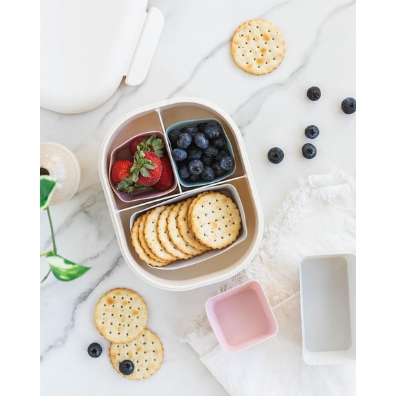 Reusable Bento Baking Cups Bpa Free Dishwasher Safe Box Accessories Lunch Dividers Square And Rectangle 24 Pack Pink Blue Gray