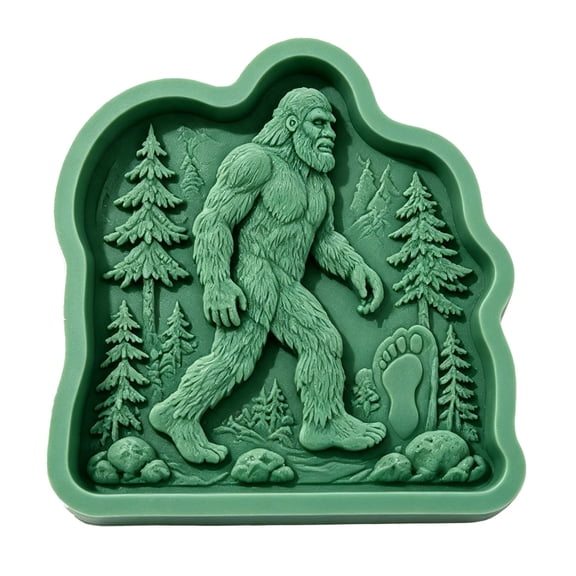 Reusable Bigfoot Stepping Stone Mold, Silicone Concrete Casting Form for Garden Pathways, Green