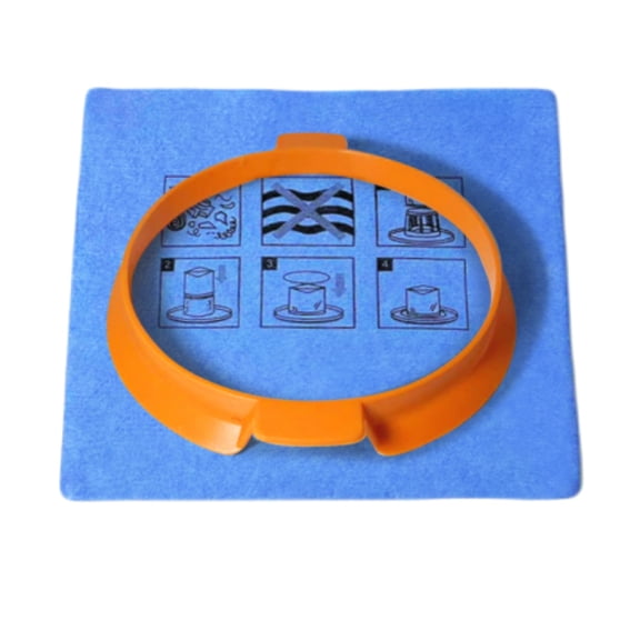 Reusable Blue Cloth Filter & Clamp Ring, 1-Pack,20-1100,Compatible with Hyper Tough 3 Gallon Vacuum (AT18203P-3B) and 4 Gallon Vacuum (AT18306-4B)