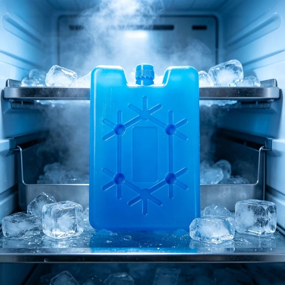 Reusable Blue Freezer Gel Pack, 400ml Hard-Shell Ice Block for Lunch Bags and Evaporative Coolers