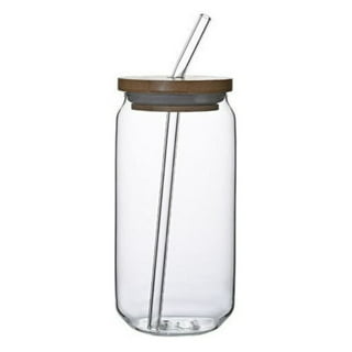 CHRISTMAS Theme With STRAW LID Iced Coffee Glass Can Vinyl 