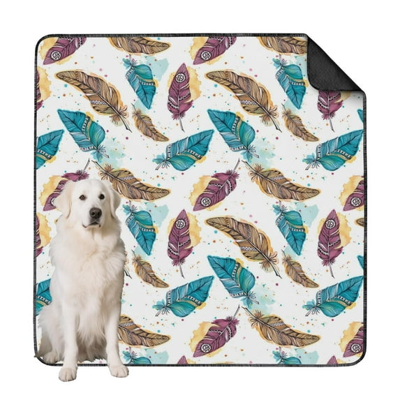 Reusable Boho Dog Pee Pad 72x72, Extra Large Washable Potty Training Mat with Non-Slip Bottom, for Puppy Accidents and Indoor Dog Care