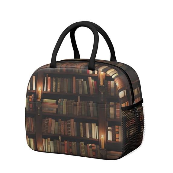 Reusable Book Lover Lnsulated Lunch Bag for Women & Men-Leakproof Water-Resistant Cooler Tote,Large Capacity(10.6x8.7x6.3in)for Work,Office,Travel,Picnic,Beach.