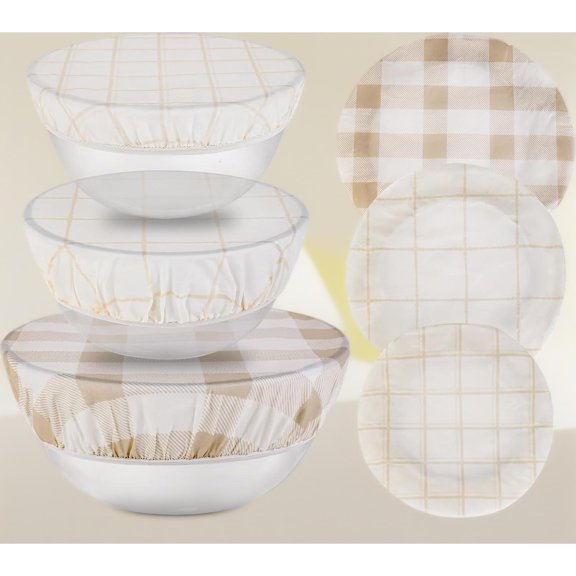 Reusable Bowl Covers for Bread Proofing - Beeswax Bowl Covers Reusable 8/10/12 Inch - Elastic Cotton Cloth Sourdough Cover - Shower Caps for Sourdough Bread
