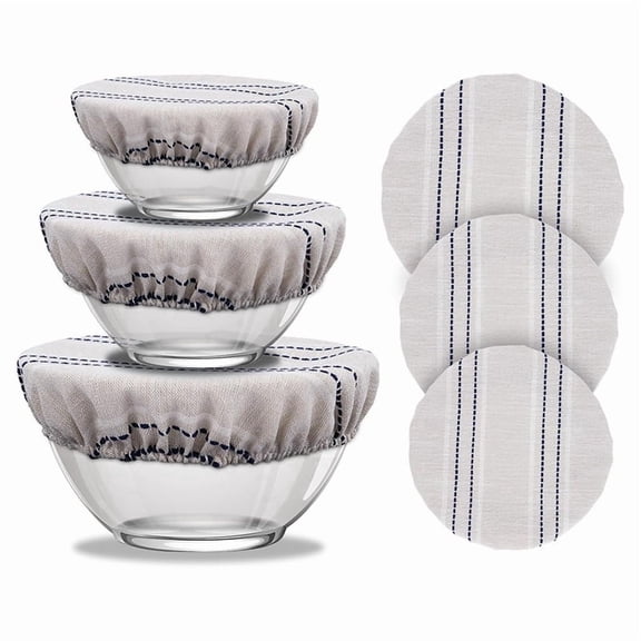 Reusable Bowl Covers for Bread Proofing, 9/10/13 Inches Bread Proofing Cover, 3 Pcs Linen Cotton Food Cover