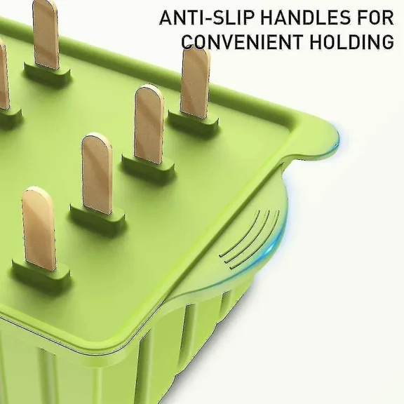 Reusable Bpa Free Silicone Popsicle Molds With 50 Wooden Sticks (green)