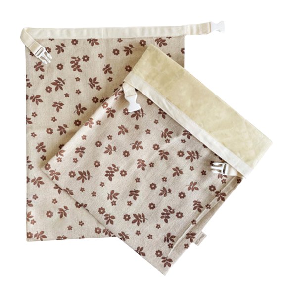Reusable Bread Bag Cotton Storage Sack with Drawstring Closure for Homemade and Store Bought Bread Loaves Buns and Pastries