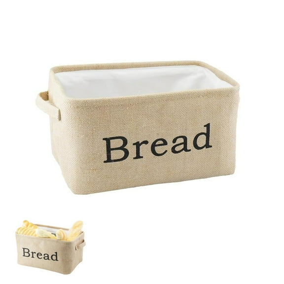 Reusable Bread Storage Bin,QZS Bread Storage Containers,Portable Burlap Basket with Handles for Kitchen,Counter,Pantry,1Pack