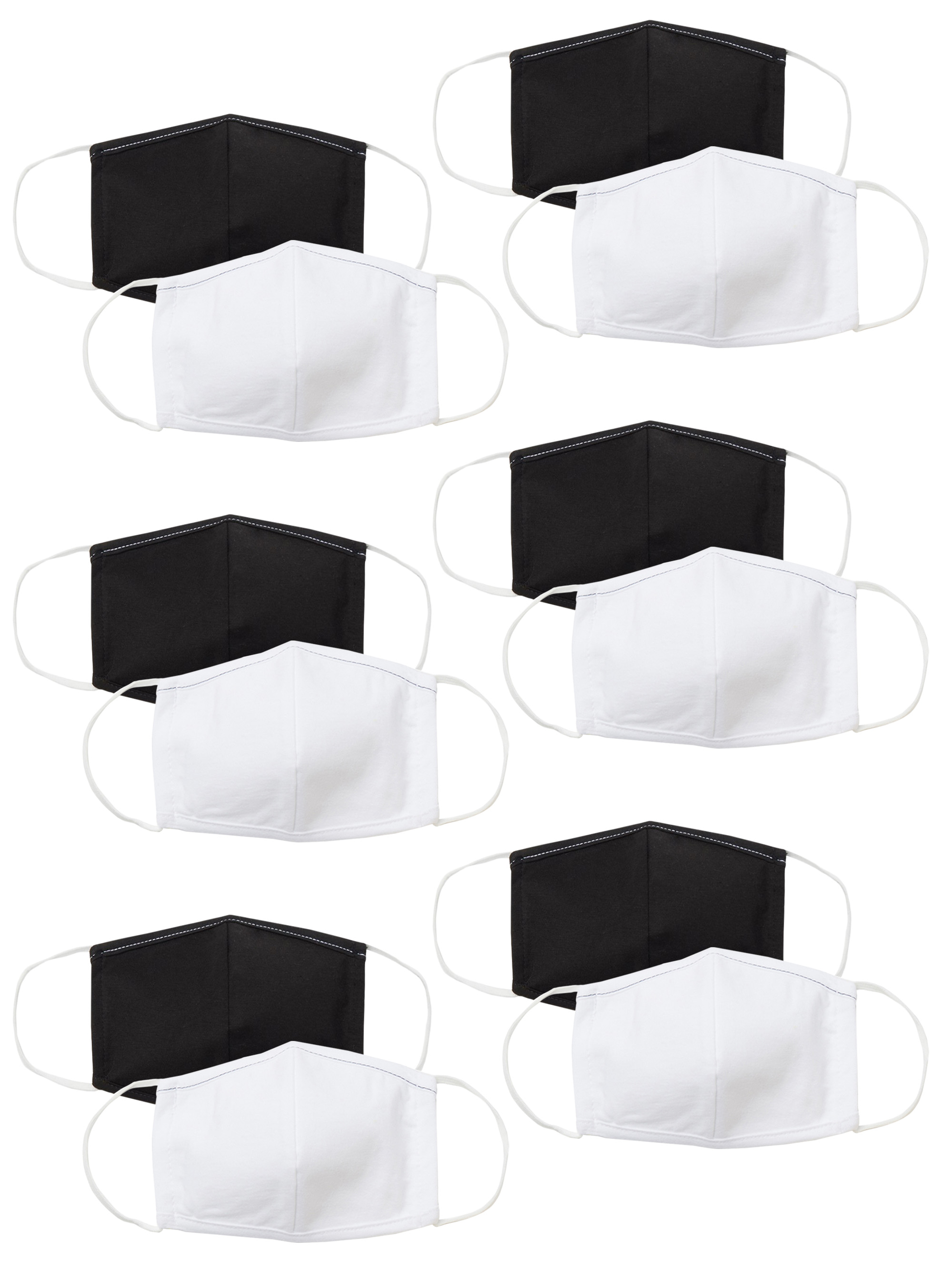Reusable, Breathable Cloth Face Masks for Adults, 12-Pack