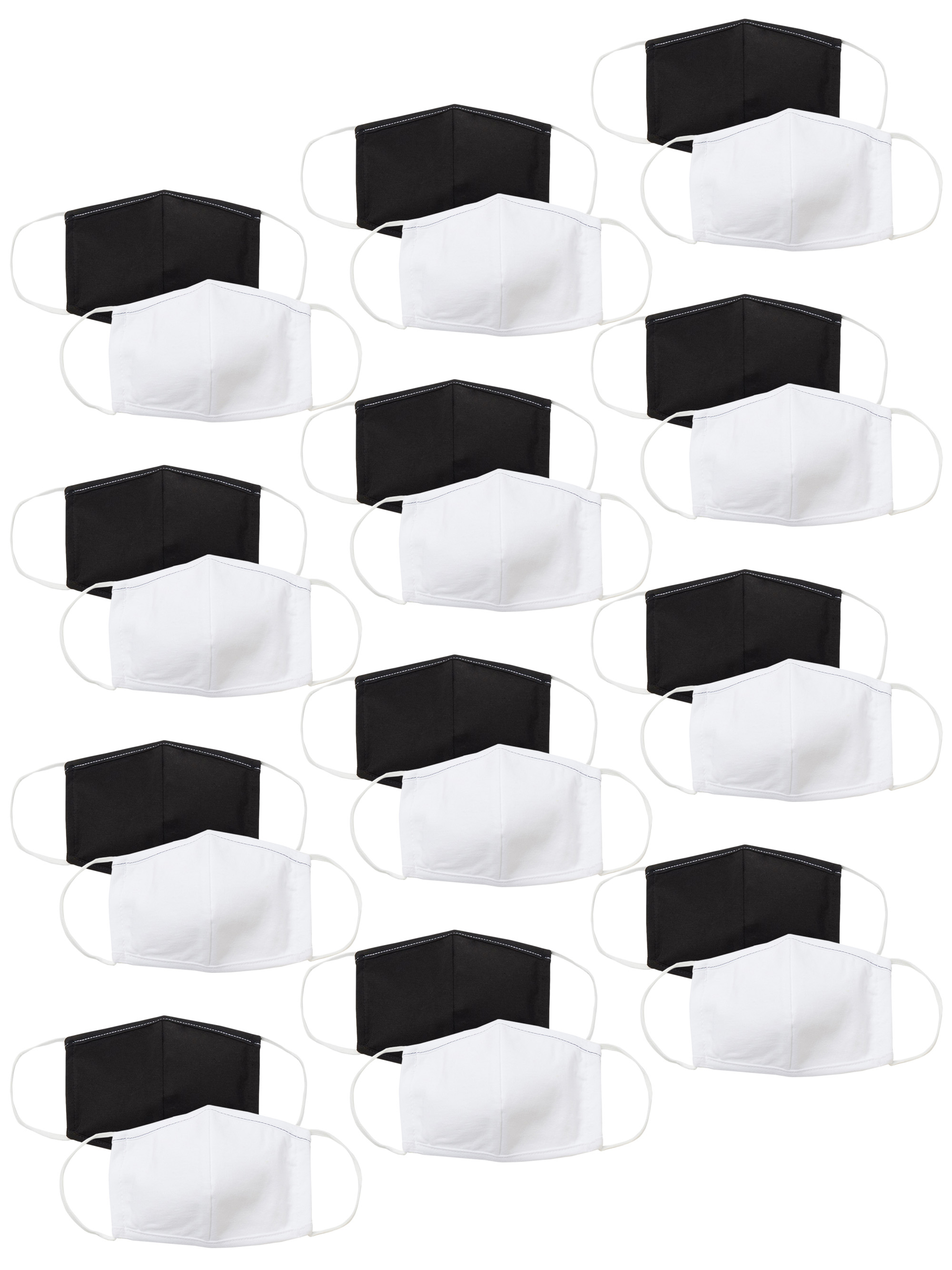 Reusable, Breathable Cloth Face Masks for Adults, 24-Pack