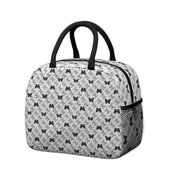Reusable Butterfly Lnsulated Lunch Bag for Women & Men-Leakproof Water-Resistant Cooler Tote,Large Capacity(10.6x8.7x6.3in)for Work,Office,Travel,Picnic,Beach.