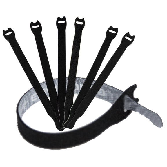Reusable Cable Ties 1/2" x 8" for Cable Management and Organizing Cords - 30 Pack Bundled with 2 Bonus Cinch Straps (Black)