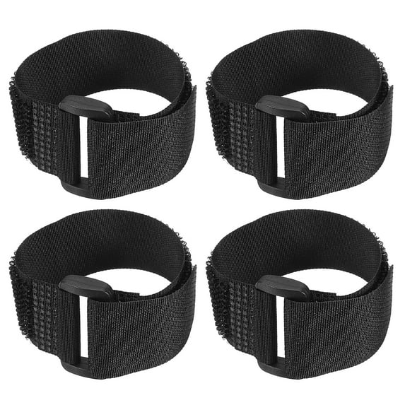 Reusable Cable Ties 1.6ft x 1.5inch,Adjustable Hook and Loop Straps Multipurpose Nylon fastening Cord Wrap, Black 4 Pack