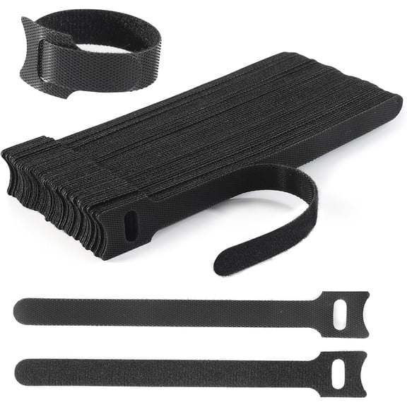 Reusable Cable Ties, 60 PCS 8 Inches Adjustable Cord Straps Wire Organizer Cord Wrap and Hook Loop Cable Management