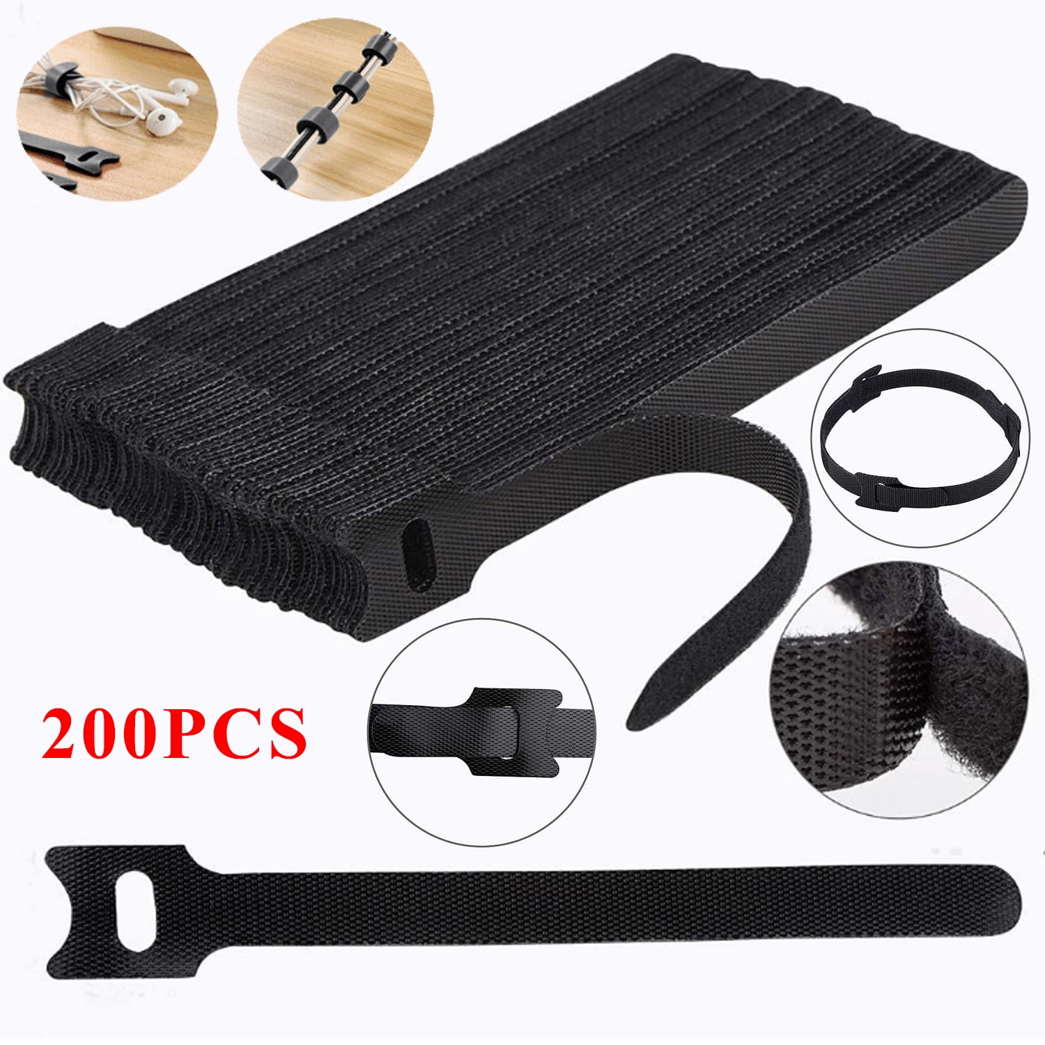 Reusable Cable Wraps Reusable Cable Ties, Multi-Purpose Fastening Hook and Loop Adjustable ...
