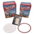 thumbnail image 1 of Reusable Canning Lids Bundle Includes 12 Wide and 12 Regular Mouth Tattler Lids and Rings and 24 Dissolvable Sunivale Jar Labels For Use With Hot Water Bath and Pressure Canning Methods Made in USA, 1 of 1