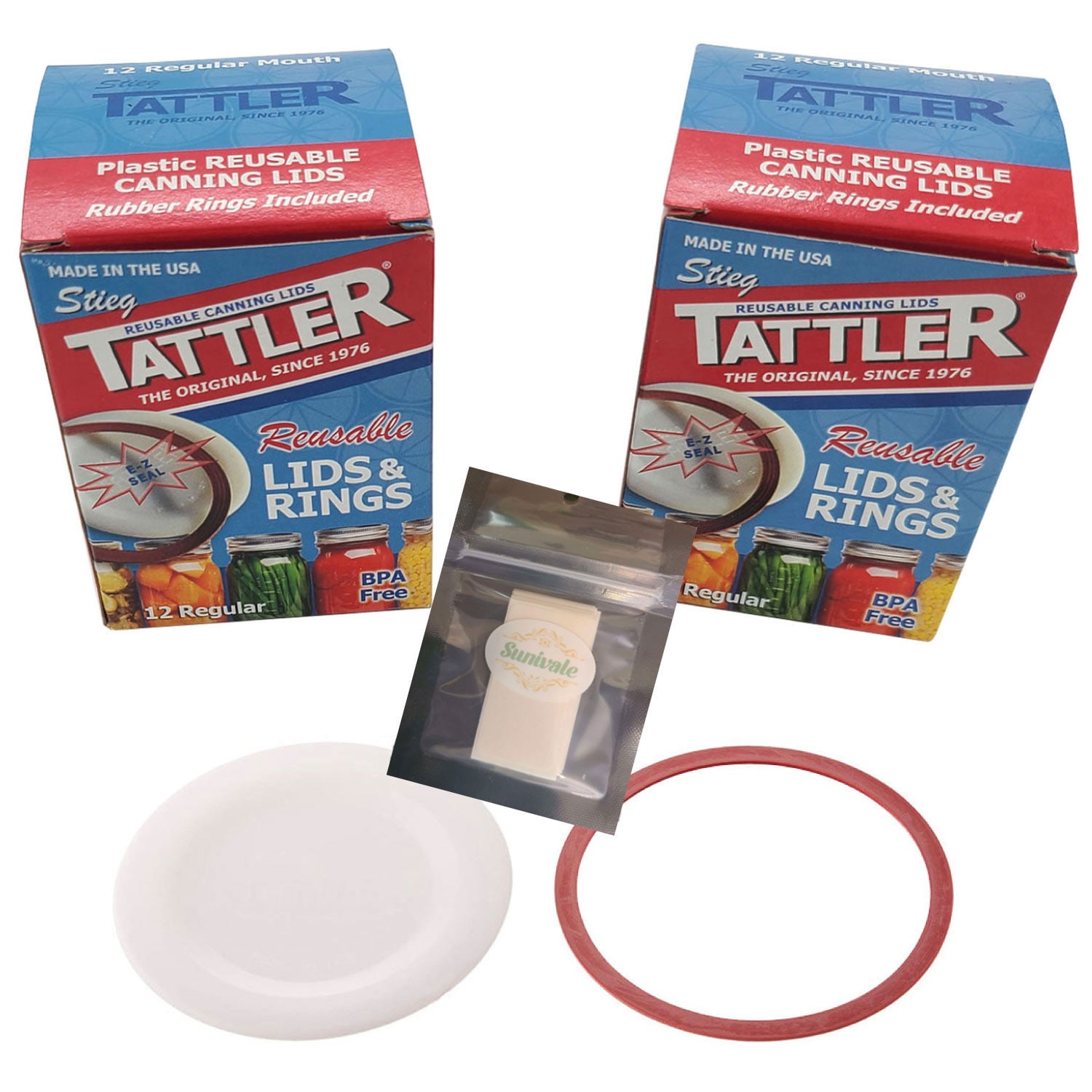 Reusable Canning Lids Bundle Includes 24 Regular Mouth Tattler Lids and