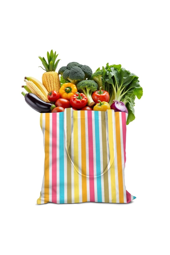 Reusable Canvas Tote Bag – Abstract Geometric & Rainbow Gradient Pattern – Boho Watercolor Beach & Patriotic Starry Night Print – Eco Cotton Bag for Women, USA Pride & Everyday Use