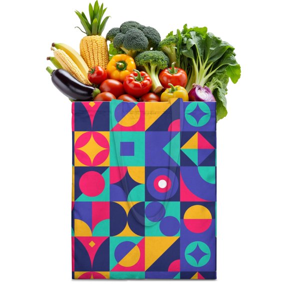 Reusable Canvas Tote Bag – Colorful Abstract Art Print with Pop Art & Tie-Dye Design – Modern Aesthetic Cotton Bag for Women, Fashion Lovers & Everyday Use