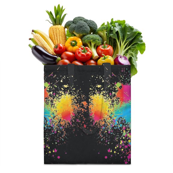 Reusable Canvas Tote Bag – Colorful Abstract Art Print with Pop Art & Tie-Dye Design – Modern Aesthetic Cotton Bag for Women, Fashion Lovers & Everyday Use