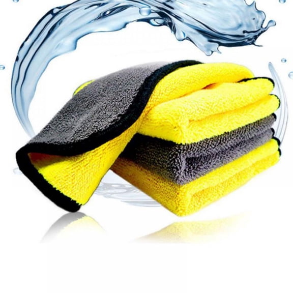 Reusable Car Wash Towel Microfiber Cleaning Drying Cloth Hemming Care Cloth Detailing Washing Towel-12*16"