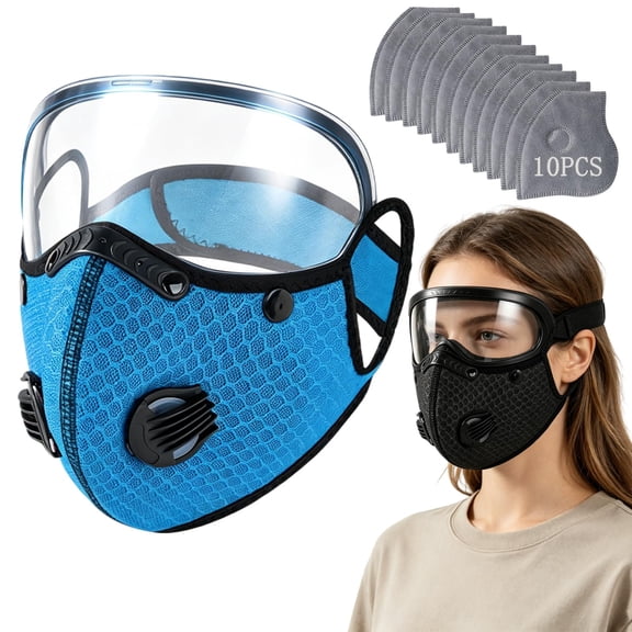Reusable Carbon Filter Dust Mask, Adjustable Safety Goggles, 5 Layer Filter Respirator Kit, Woodworking Sanding Painting Protection