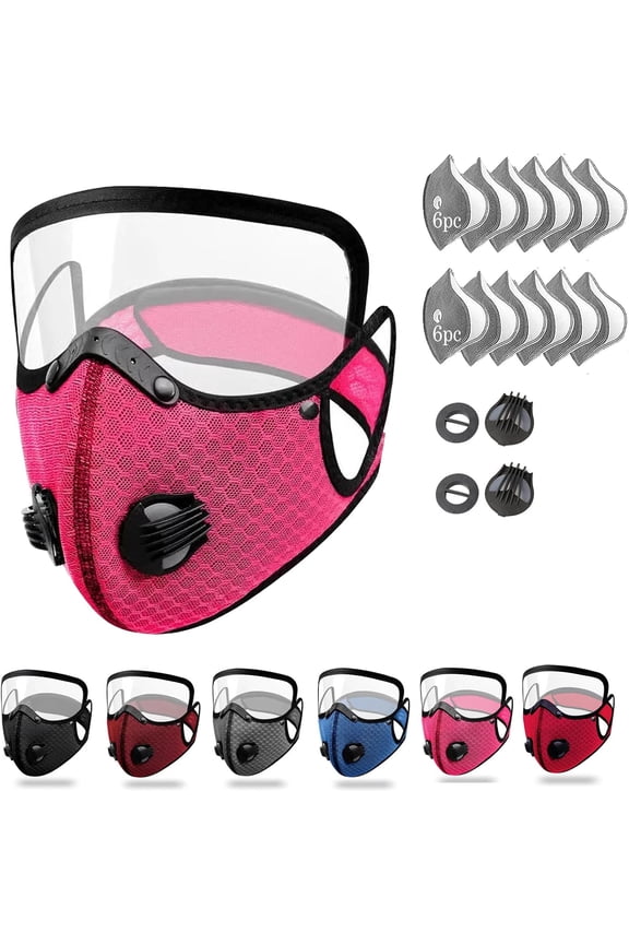 Reusable Carbon Filter Dust Mask – Anti-Sun, 5-Layer Filter | face protection mask with Adjustable Goggles, Windproof Face Covering Mask for Motorcycle Riding,Cycling, Outdoor Work Travel