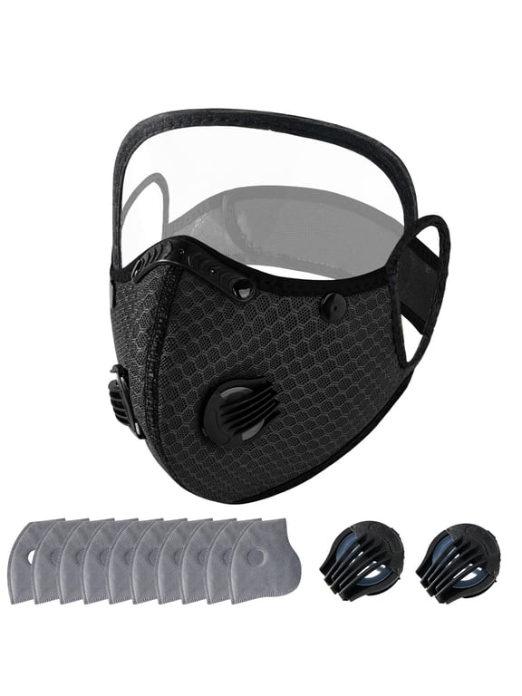 Reusable Carbon Filter Dust Mask – Anti-Sun, 5-Layer Filter | face protection mask with Adjustable Goggles, Windproof Face Covering Mask for Motorcycle Riding,Cycling, Outdoor Work Travel