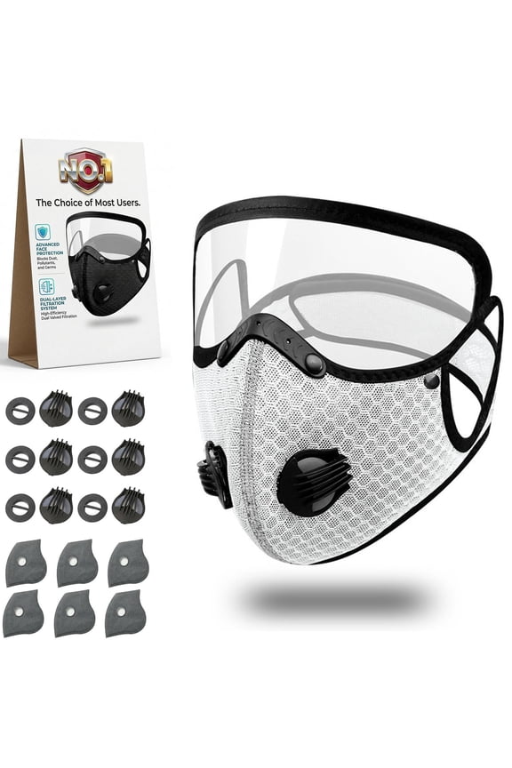 Reusable Carbon Filter Dust Mask for Face with Silicone Glasses Filtered Detachable Woodworking