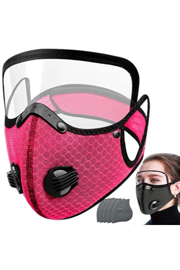 Reusable Carbon Filter Dust Mask with 5 Activated Filters Breathable Adjustable Mesh Face Mask