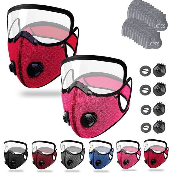 Reusable Carbon Filter Dust Mask with Adjustable Goggles, 5-Layer Filtration Face Cover for Woodworking & Outdoor Work