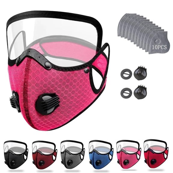 Reusable Carbon Filter Dust Mask with Adjustable Goggles, 5-Layer Filtration Face Cover for Woodworking & Outdoor Work