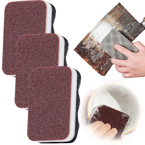 Reusable Carborundum Kitchen Scrub Sponge, 2026 New Heavy‑Duty Dish Cleaning Eraser for Pots Pans Grime Removing