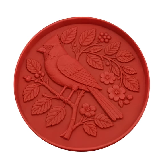 Reusable Cardinal Stepping Stone Mold, 15.7" Silicone Round Stepping Stone Molds, Cement Molds for Concrete, Plastic Concrete Mold for Casting Garden and Walkway