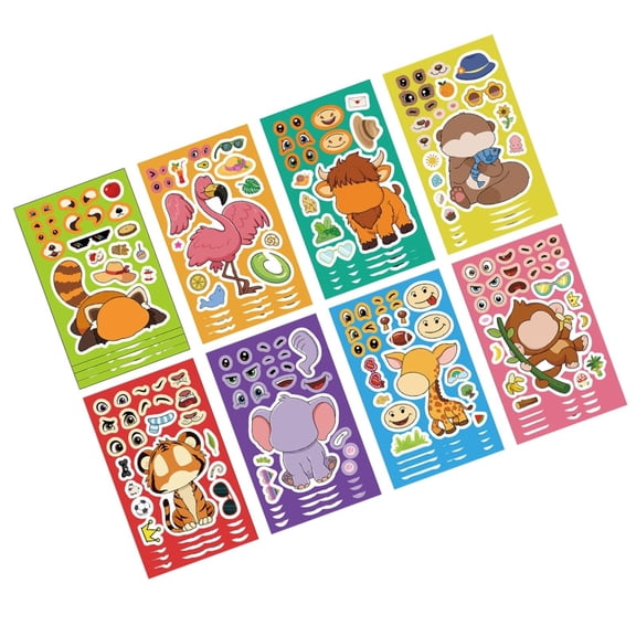 Reusable Cartoon Party Stickers For Laptop Phone Case Decoration PVC Not Residues