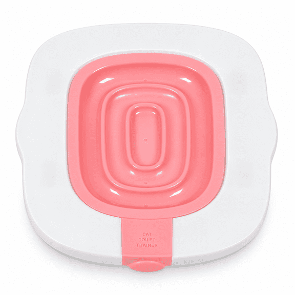 Reusable Cat Toilet Training Kit & Seat Tool for Small Pets, Pink Color, 16.14 x 14.96 x 1.97 inches / 41 x 38 x 5 cm, Modern Clean Potty Trainer System for Indoor Felines, Easy to Use and Clean