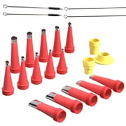 Reusable Caulking Nozzles Tip with Connection Base Caulk Extension Nozzles Stainless Steel Sealant Nozzle Applicator