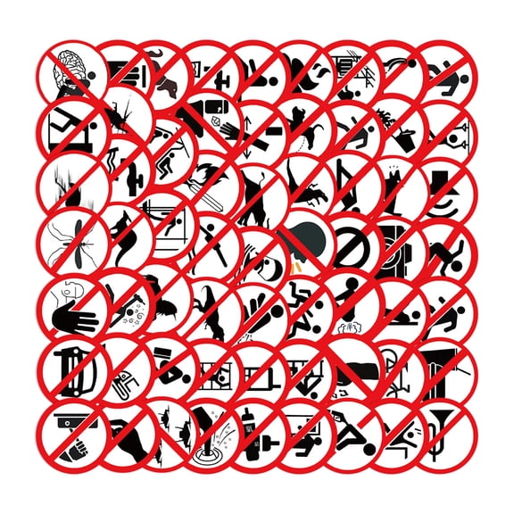 Reusable Caution Labels Adhesive Decorative Stickers With 62 Unique Designs
