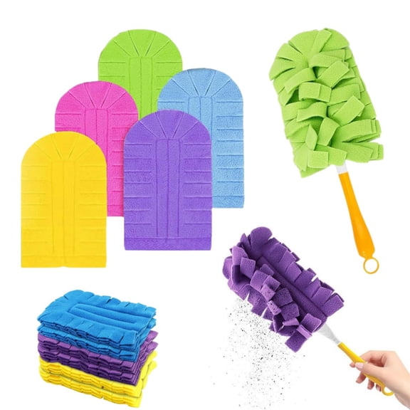Reusable Chenille Microfiber Dust Duster, 2026 New Reusable Duster with Removable Washable Cloth Covers, 360Electrostatic Duster Refills, Multi-Surface Dusting Mop for Efficient Home Cleaning