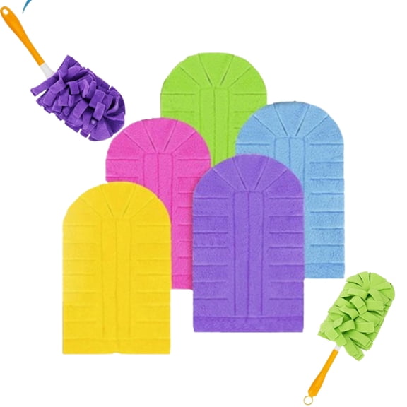 Reusable Chenille Microfiber Dust Duster, 2026 New Reusable Duster with Removable Washable Cloth Covers, 360°Electrostatic Duster Refills, Multi-Surface Dusting Mop for Efficient Home Cleaning