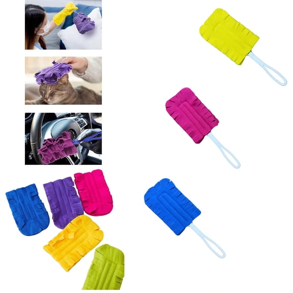 Reusable Chenille Microfiber Dust Duster, 360° Electrostatic Duster Refills — The Sustainable Choice for a Dust-Free Home, Washable & Reusable Microfiber Dusting Pads,Yellow+Hot Pink+Blue