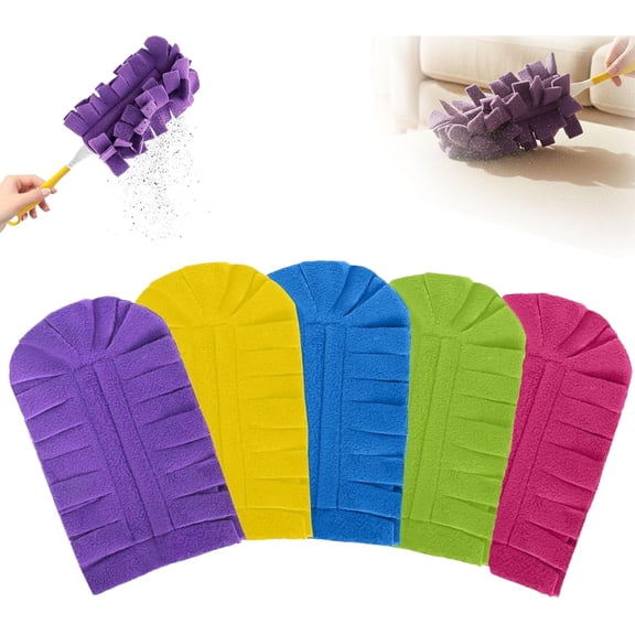 Reusable Chenille Microfiber Dust Duster, 360° Electrostatic Reusable Duster Pads, Washable Multi-Surface Cleaning Tool